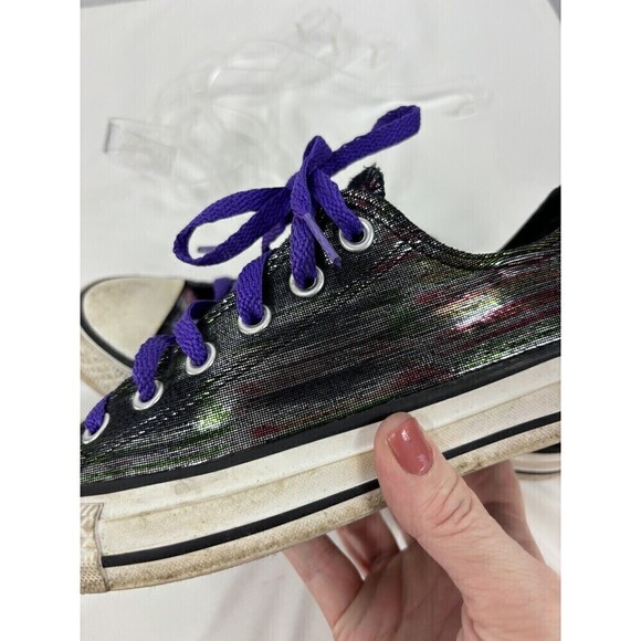 Converse All-Stars Black Multicolor Shimmer Womens 8 Low Top Lace Up Metallic - Picture 10 of 11